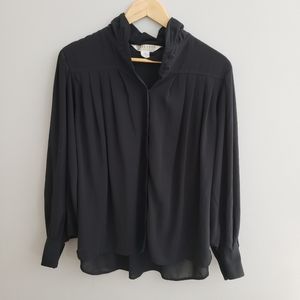 Vintage black sheer blouse small